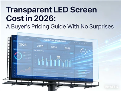 ต้นทุนหน้าจอ LED แบบโปร่งใสในปี 2026 คู่มือการกำหนดราคาของผู้ซื้อโดยไม่มีเรื่...
