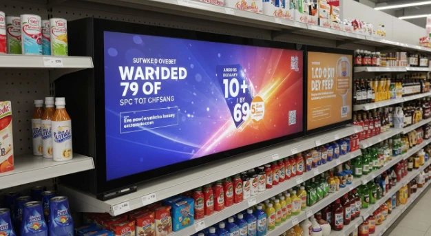 หน้าจอ LCD แบบยืดสำหรับซูเปอร์มาร์เก็ตและร้านขายของชำ